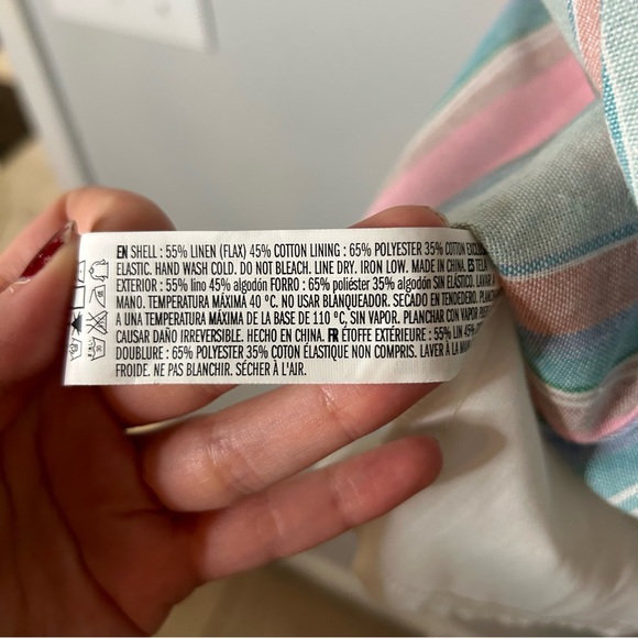 English Factory Smocked Colorful Striped Flutter Sleeve Mini Dress - Picture 4 of 6